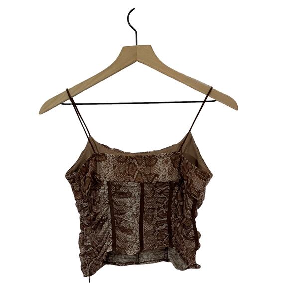 Princess Polly Snakeskin Print Margie Top - Brown - US 6 - Picture 4 of 15